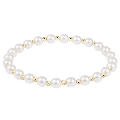 classic grateful pattern bead bracelet - pearl