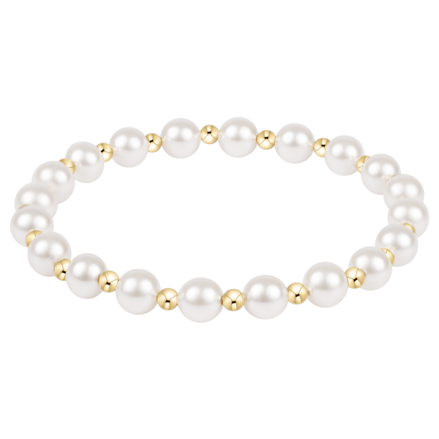 classic grateful pattern bead bracelet - pearl