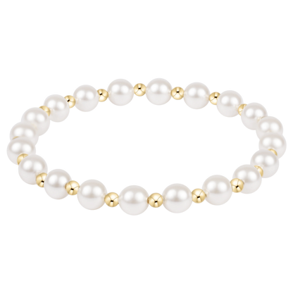 classic grateful pattern bead bracelet - pearl