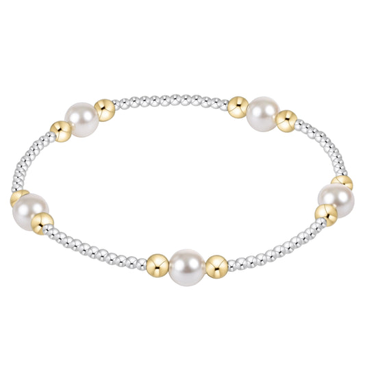 purpose pearl bead bracelet - mixed metal