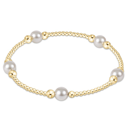 classic purpose pattern bead bracelet - pearl