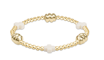 Signature Cross Admire 3mm Gold Bead Bracelet