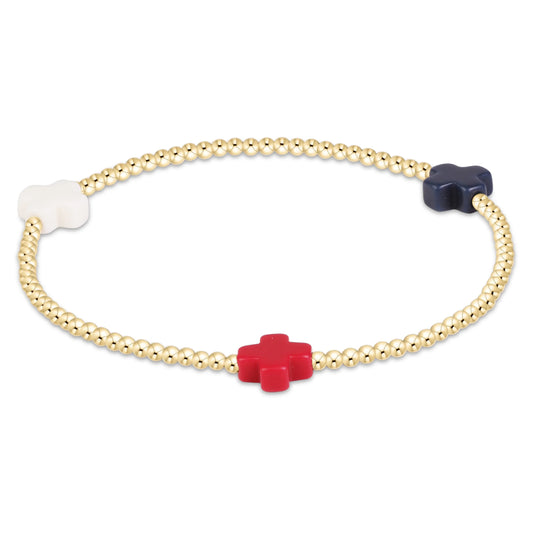 Signature Cross 2mm Gold Bracelet 250 - Firecracker