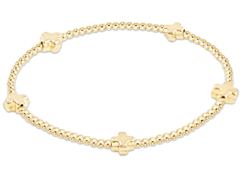 Signature Cross Gold Bead Bracelet