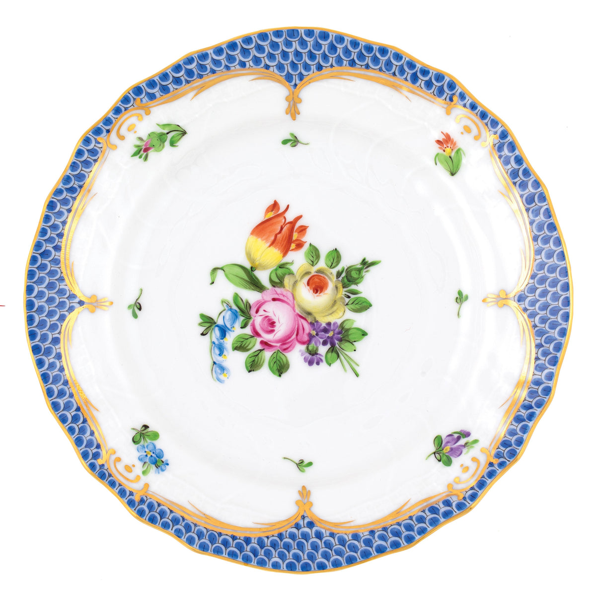 Printemps Blue Bread and Butter Plate, Motif 1