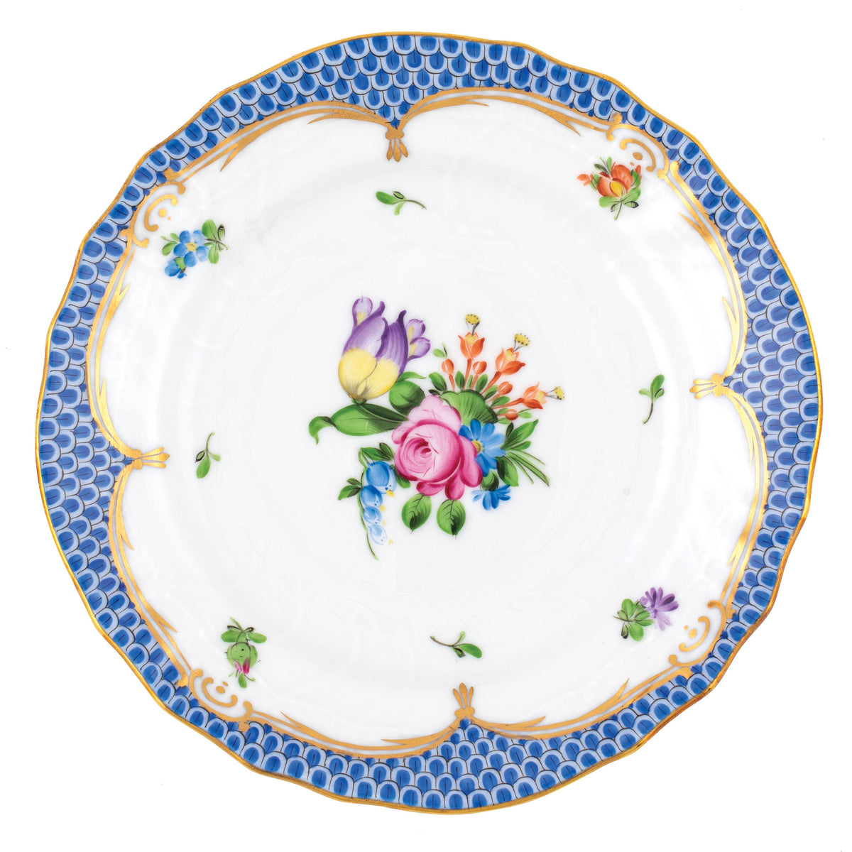 Printemps Blue Bread and Butter Plate, Motif 4