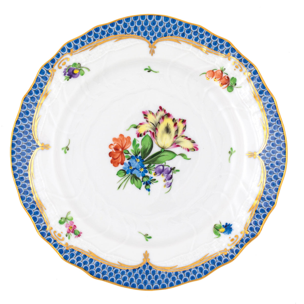 Printemps Blue Bread and Butter Plate, Motif 5
