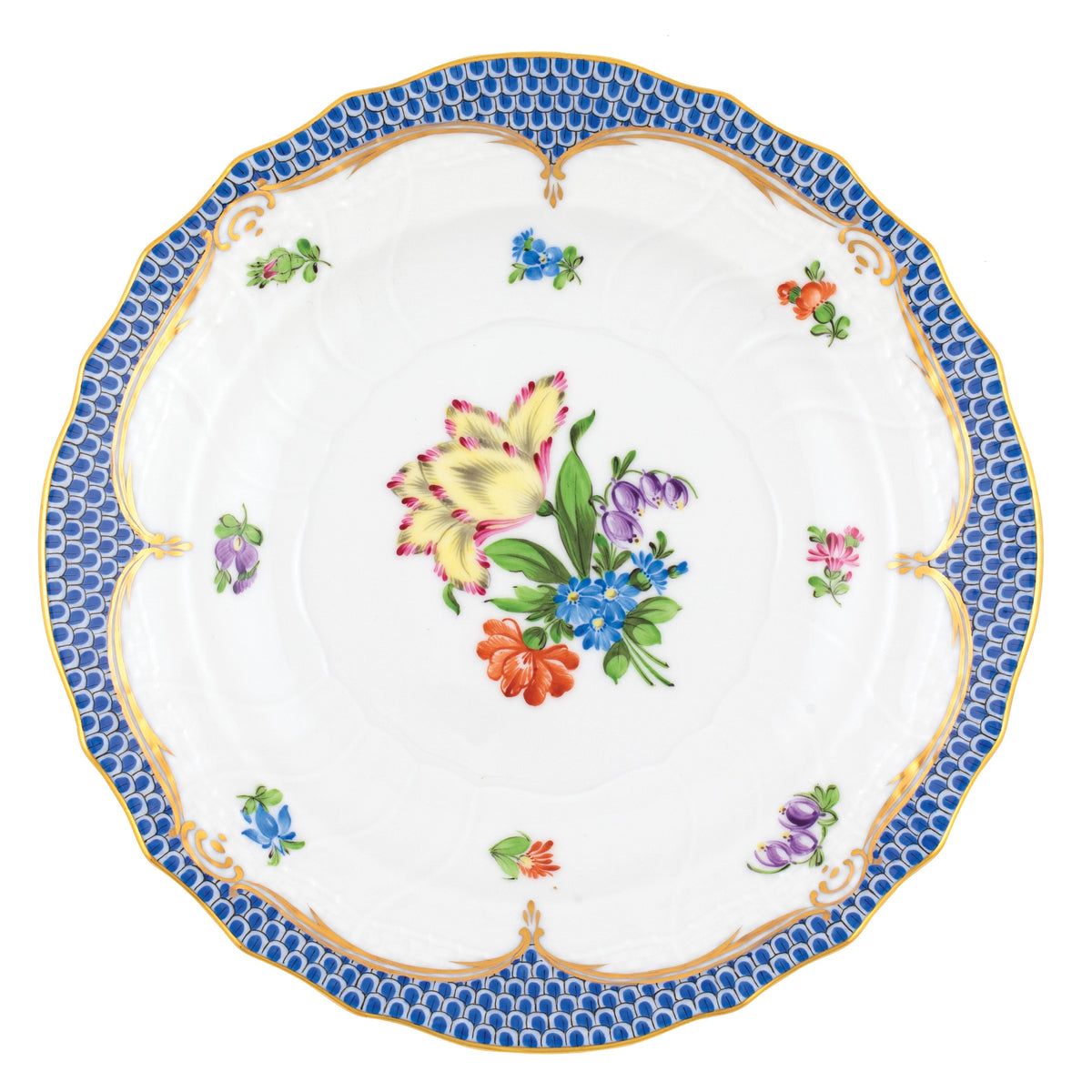 Printemps Blue Salad Plate, Motif 5
