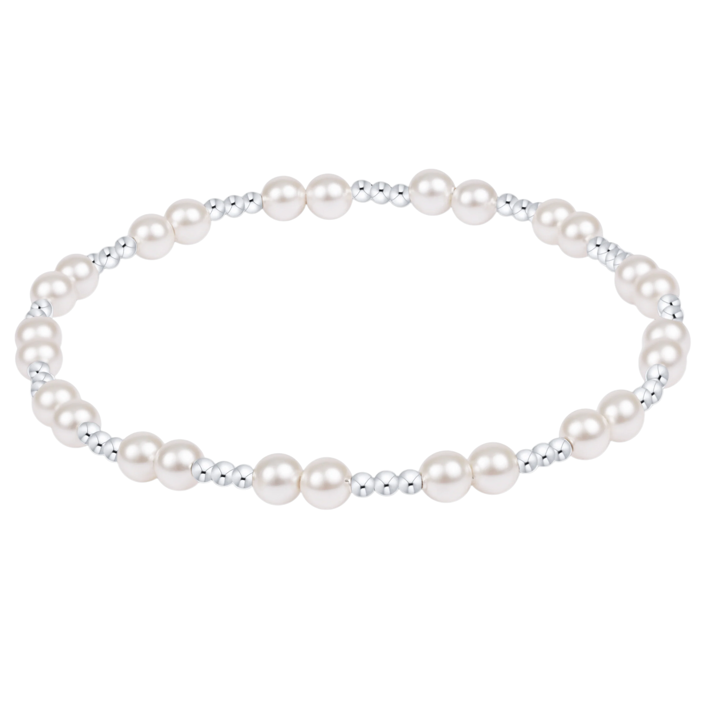 together pearl 4mm sterling bracelet