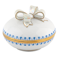 Round Box with Bow — Blue