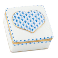 Embossed Heart Box — Blue