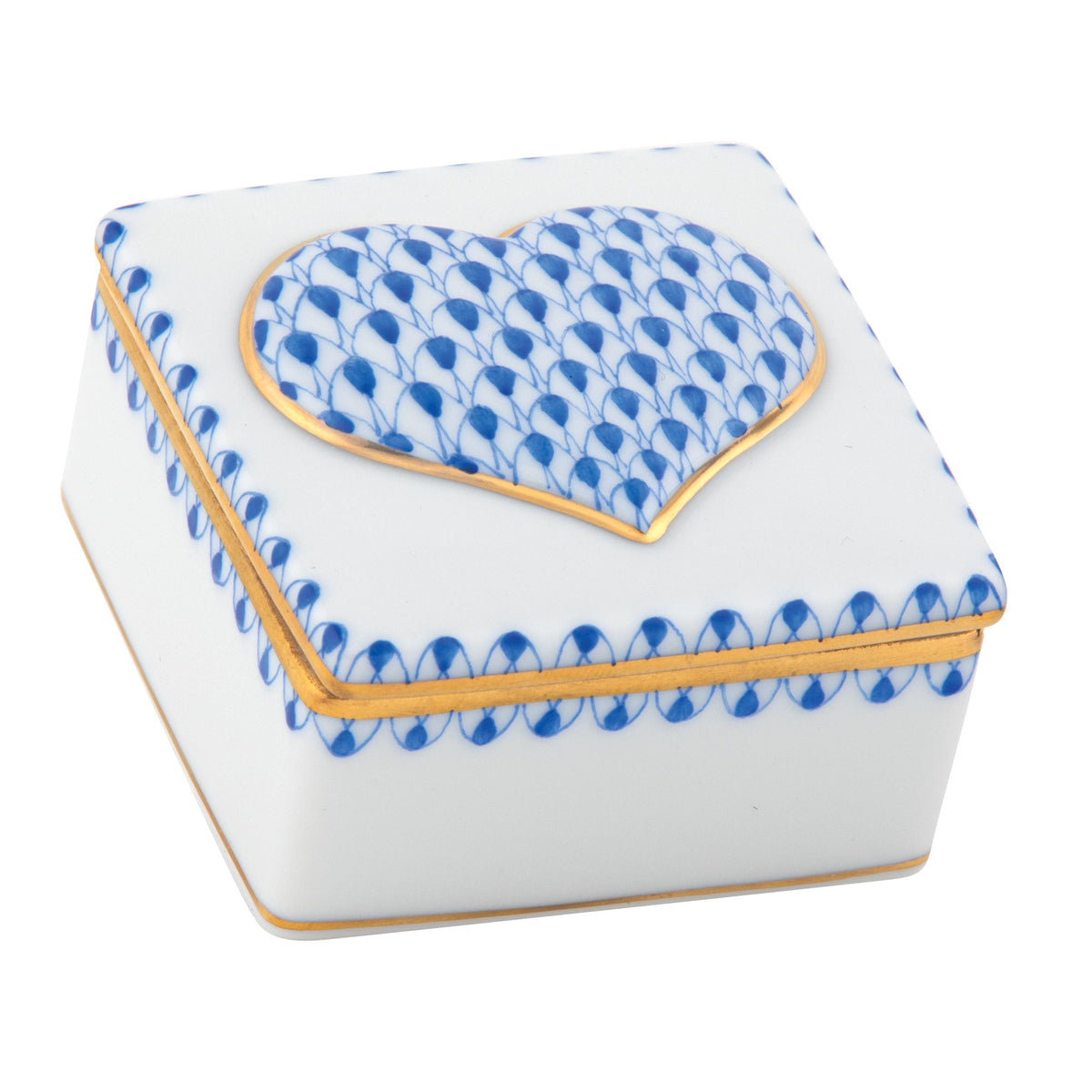 Embossed Heart Box — Sapphire
