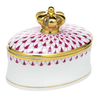 Oval Box with Crown — Raspberry