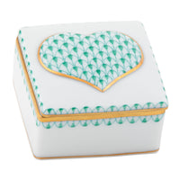 Embossed Heart Box — Green