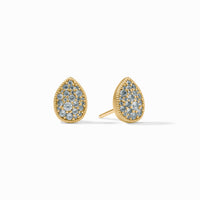 Julie Vos Pavé Teardrop Stud, Aquamarine