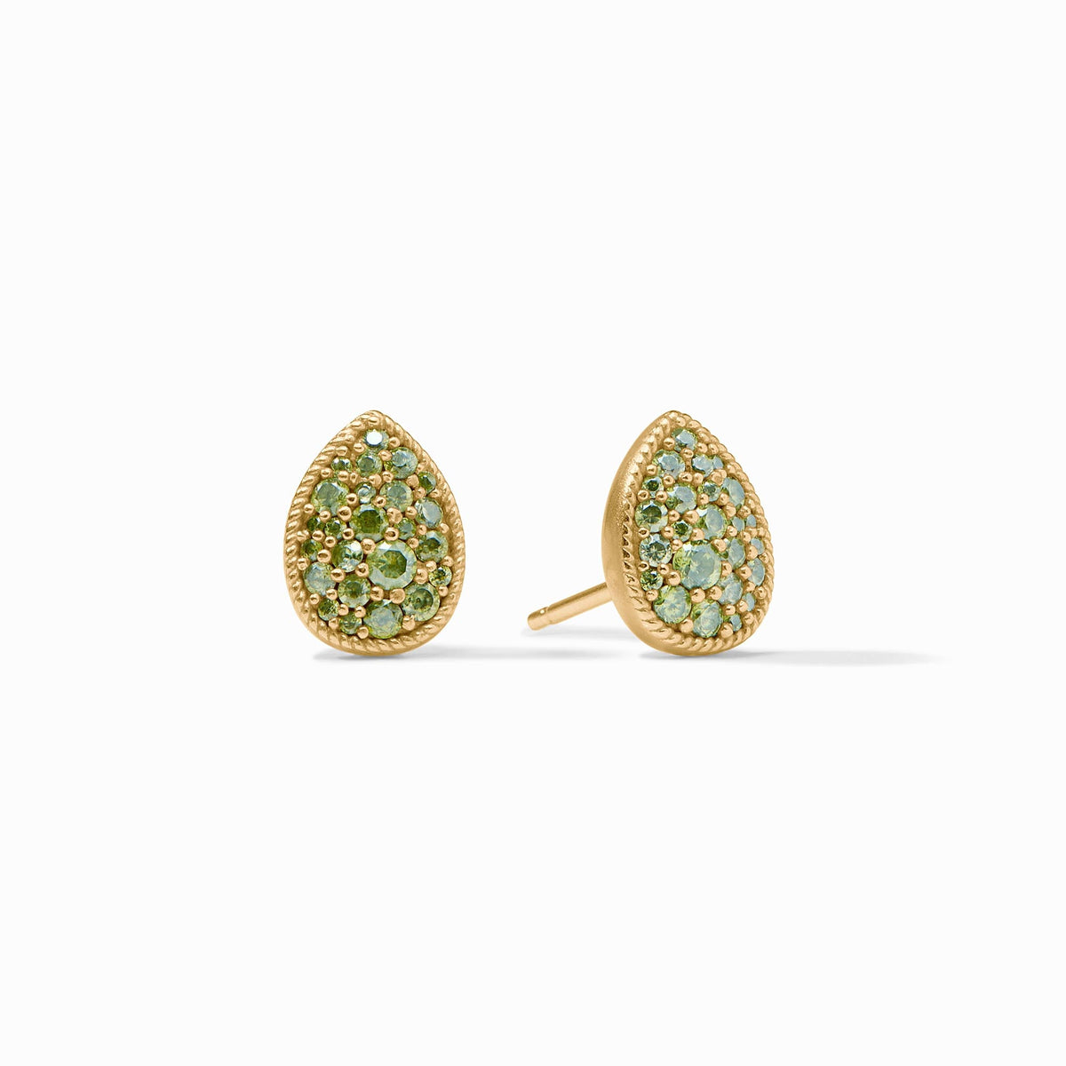 Julie Vos Pavé Teardrop Stud, Peridot