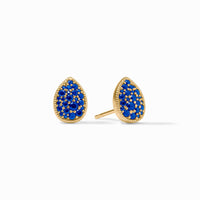 Julie Vos Pavé Teardrop Stud, Sapphire Blue