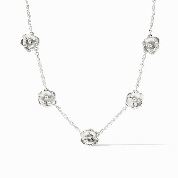 Sterling Bloom Delicate Station Necklace