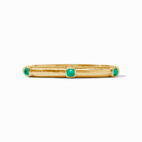 Julie Vos Catalina Stone Hinge Bangle, Iridescent Emerald Green