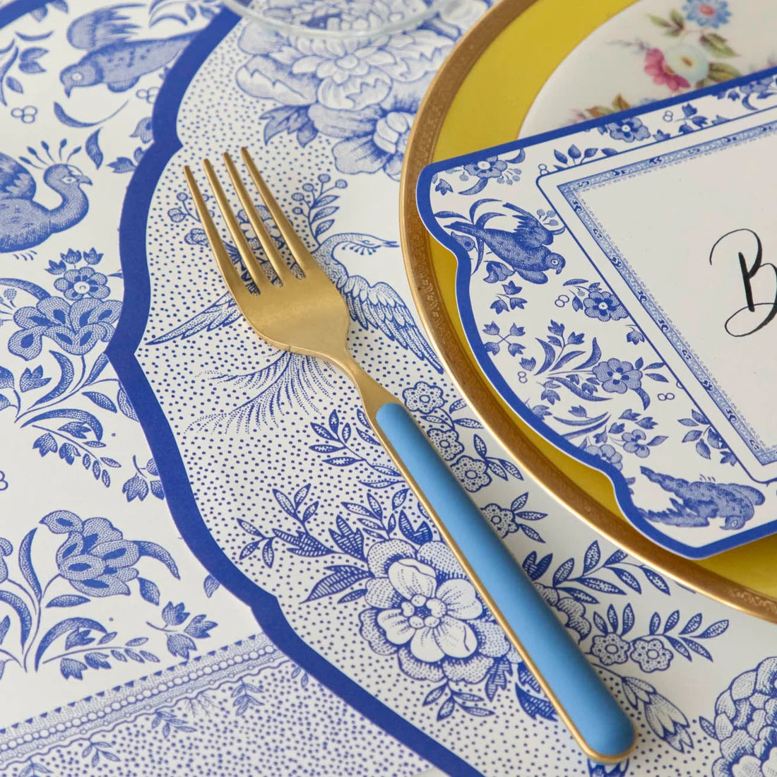 Die-Cut Blue Asiatic Pheasants Placemat