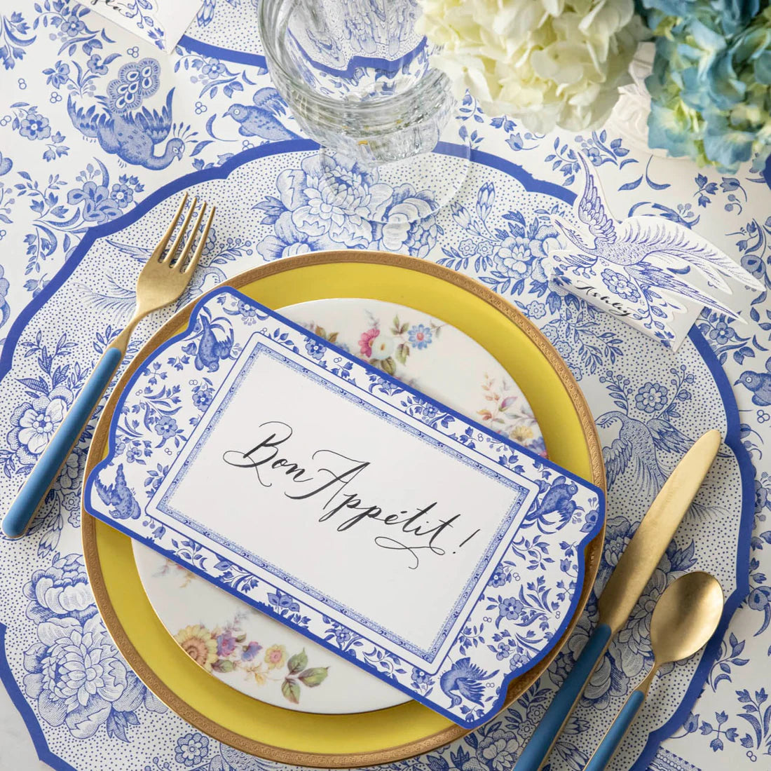 Die-Cut Blue Asiatic Pheasants Placemat