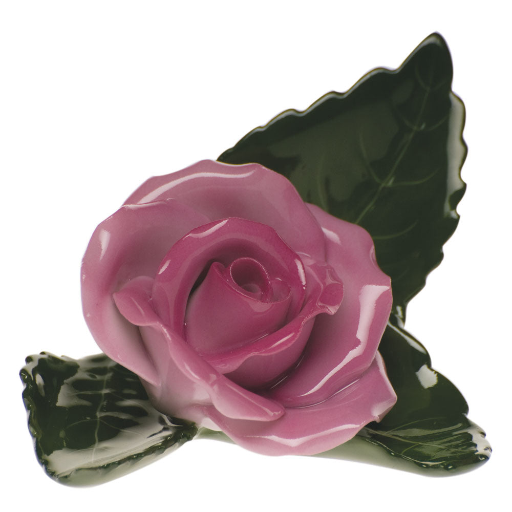 Rose On Leaf — Pink