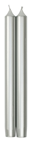Straight Taper 10" Candles in Silver- 2 Candles