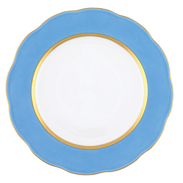 Silk Ribbon Service Plate, Cornflower