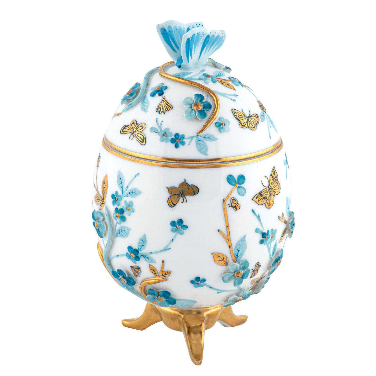 Egg with Flowers- Blue — Blue