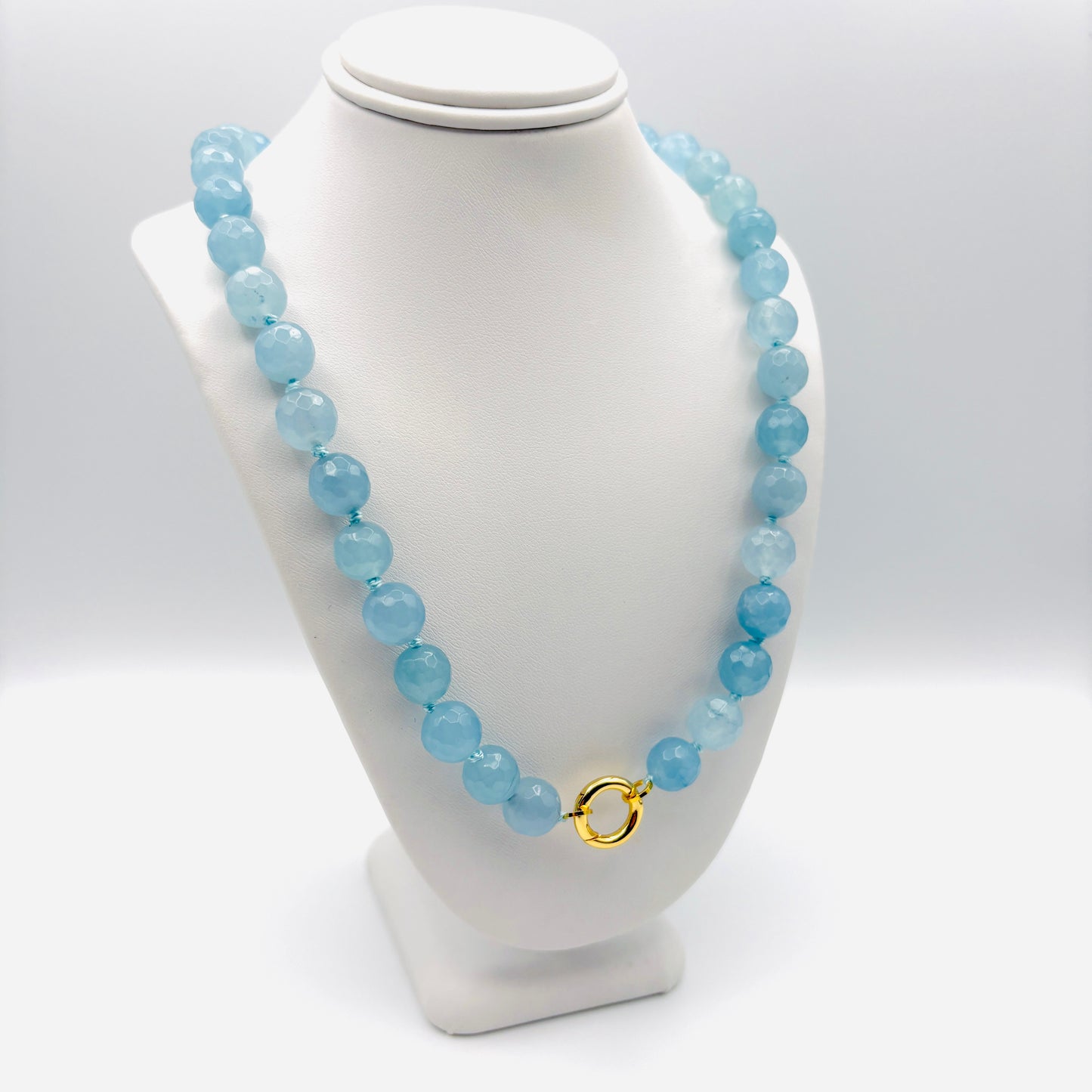 17" Aquamarine Bead Choker