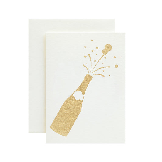 Ivory Champagne Bottle Card