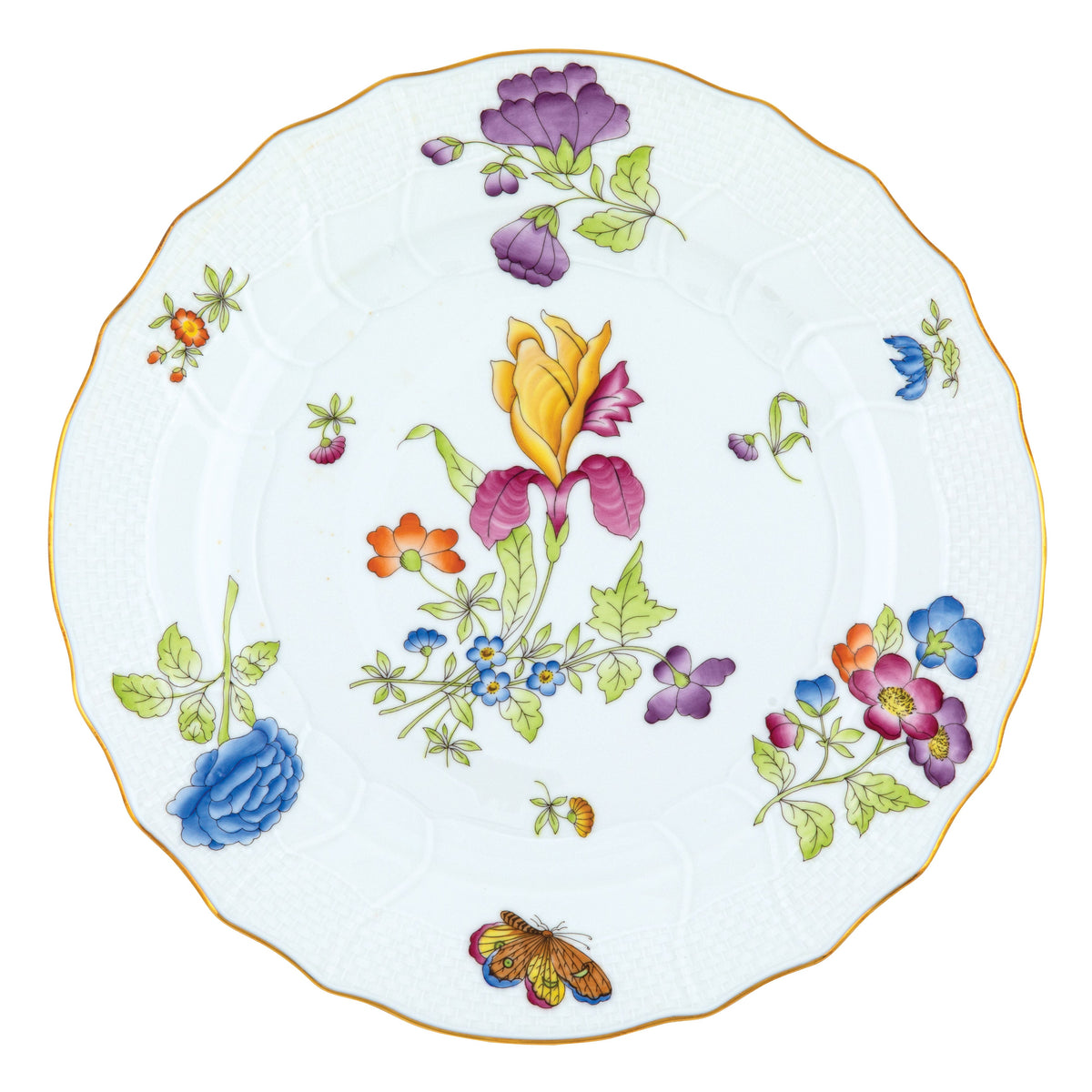 Antique Iris Dinner Plate, Motif 2