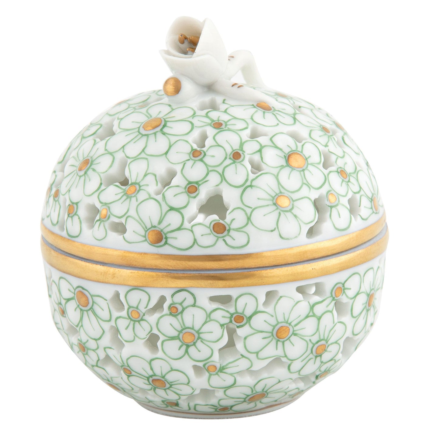 Openwork Ball with Bud in Green