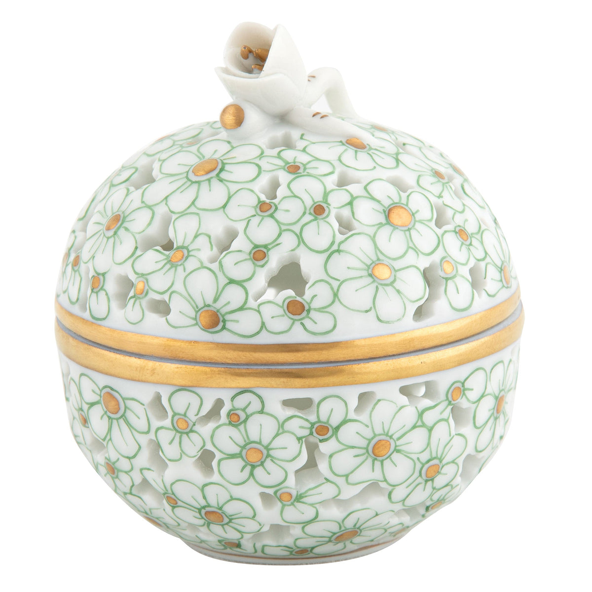 Openwork Ball with Bud — Green