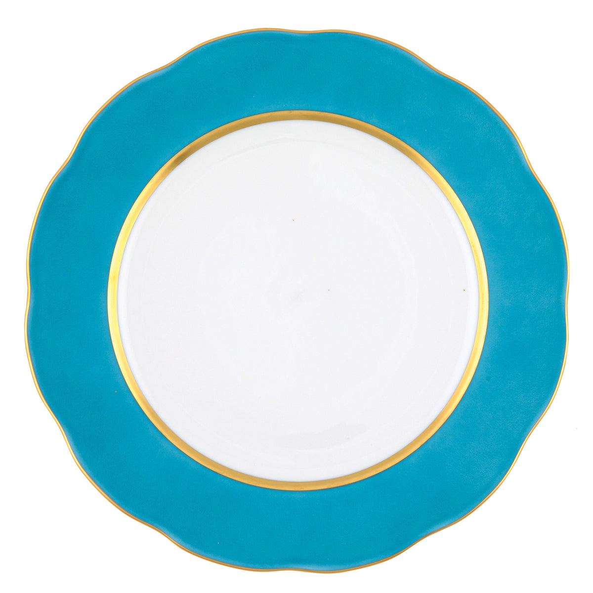 Silk Ribbon Service Plate, Turquoise