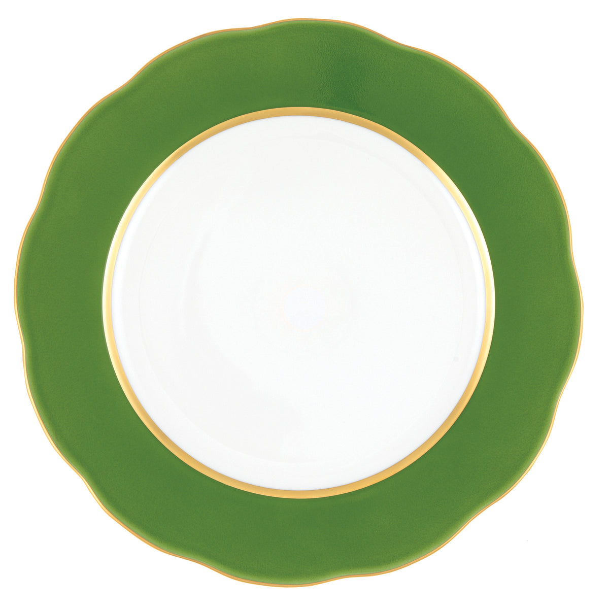 Silk Ribbon Service Plate, Fern