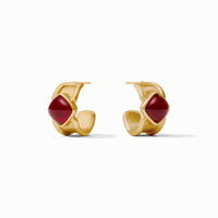 Julie Vos Camilla Stone Hoop, Iridescent Ruby Red
