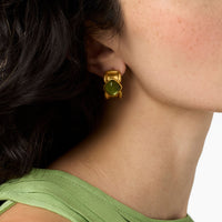 Julie Vos Camilla Stone Hoop, Iridescent Palmetto Green