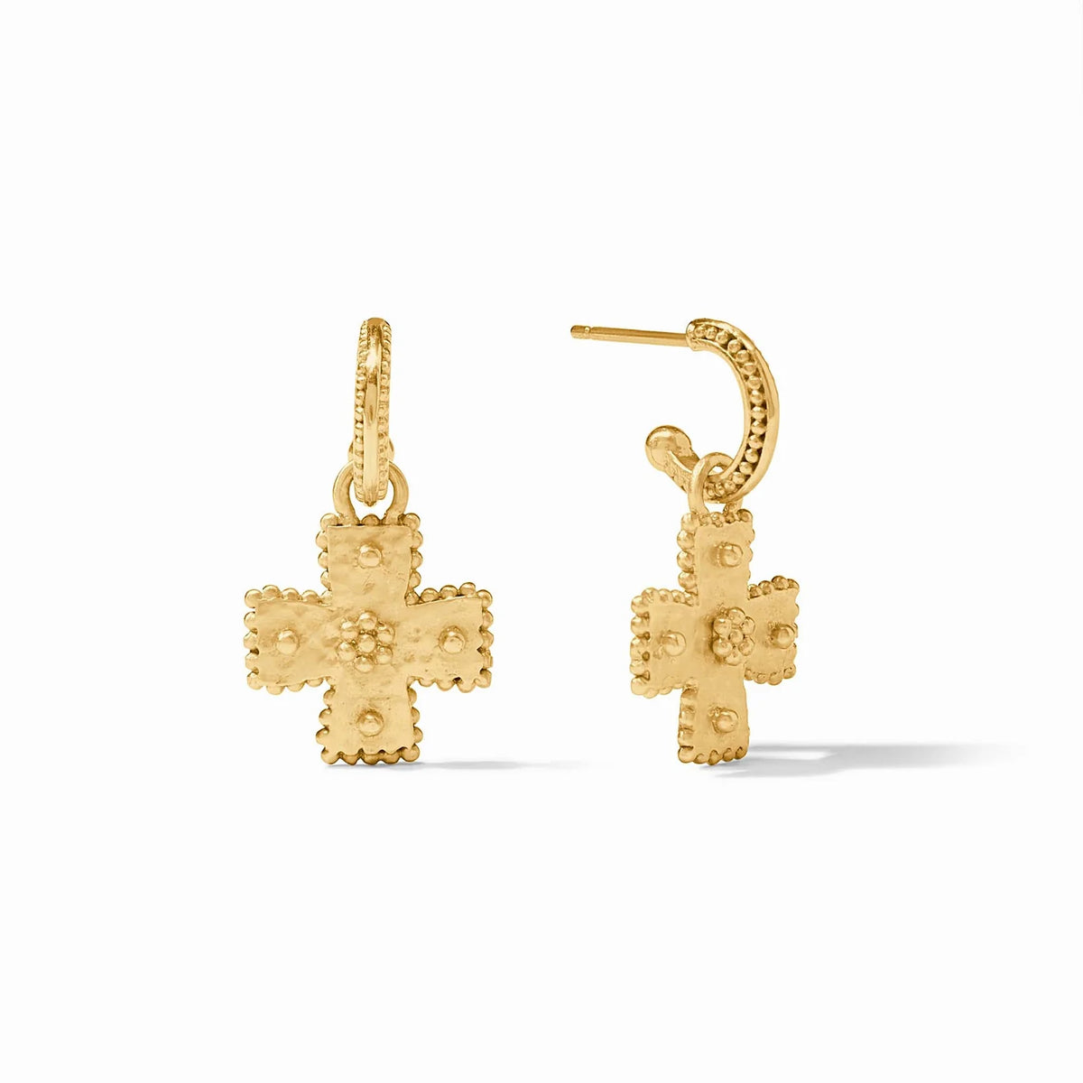 Gold Malta Canterbury Hoop and Charm Earring