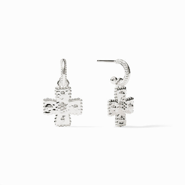 Sterling Malta Canterbury Hoop & Charm Earring