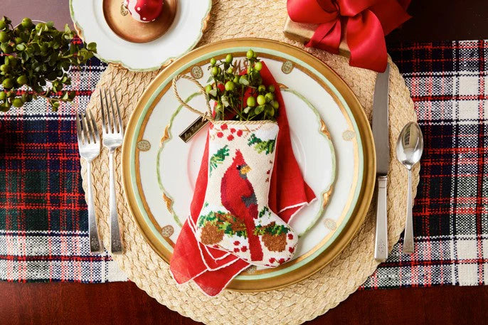 Christmas Cardinal Bauble Stocking