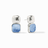 Julie Vos Sterling Catalina Earring, Iridescent Chalcedony Blue