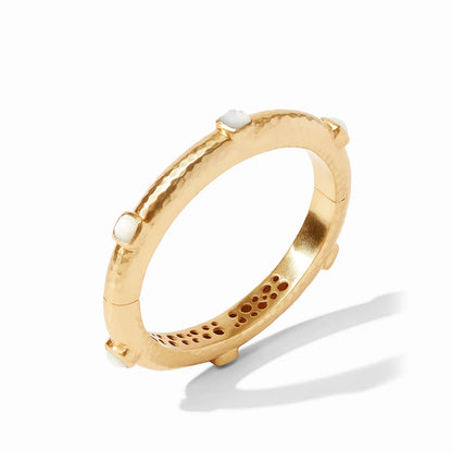 Gold Catalina Hinge Stone Bangle