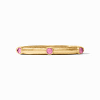 Julie Vos Catalina Stone Hinge Bangle, Iridescent Tourmaline Pink