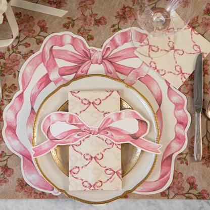 Die-Cut Pink Bow Placemat