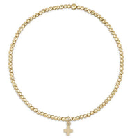 Classic Gold Bead Bracelet - Signature Cross Gold Charm