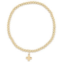 Classic Gold Bead Bracelet - Signature Cross Gold Charm