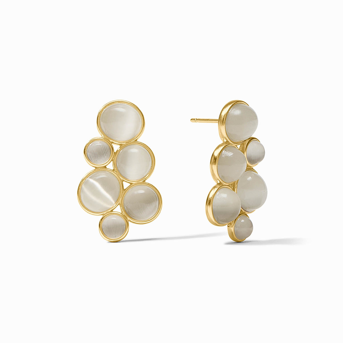 Julie Vos Cobblestone Statement Earring, Ivory Cat's Eye