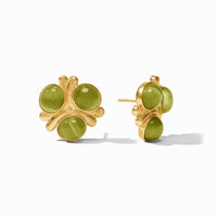 Julie Vos Cobblestone Statement Stud, Green Cat's Eye