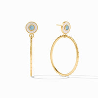Julie Vos Colette Circle Earring, Chalcedony Blue